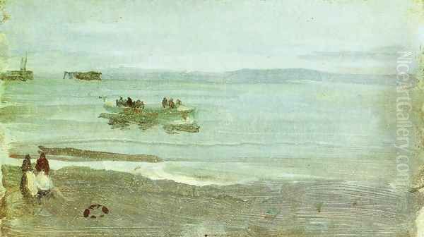 Grey and Silver: Mist - Lifeboat Oil Painting by James Abbott McNeill Whistler