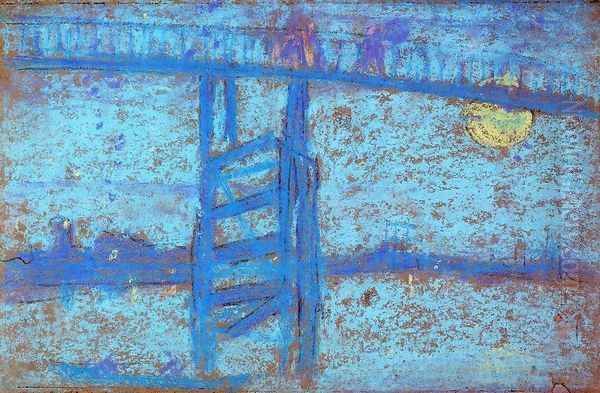 Nocturne: Battersea Bridge Oil Painting by James Abbott McNeill Whistler