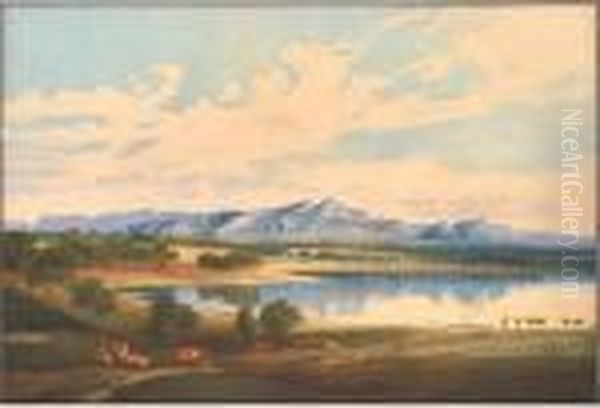 Mount Zero At The Grampians Oil Painting by Nicholas Chevalier