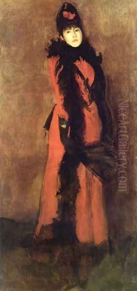 Red and Black: the Fan Oil Painting by James Abbott McNeill Whistler