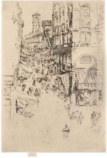 Rialto Oil Painting by James Abbott McNeill Whistler