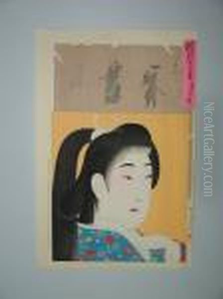 Une Jeune Femme En Buste Oil Painting by Yoshu Toyoharu Chikanobu /