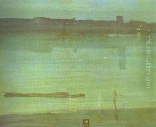 Nocturne In Blue And Green Chelsea 1870 Oil Painting by James Abbott McNeill Whistler