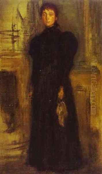 Miss Rosalind Birnie Philip Standing 1897 Oil Painting by James Abbott McNeill Whistler