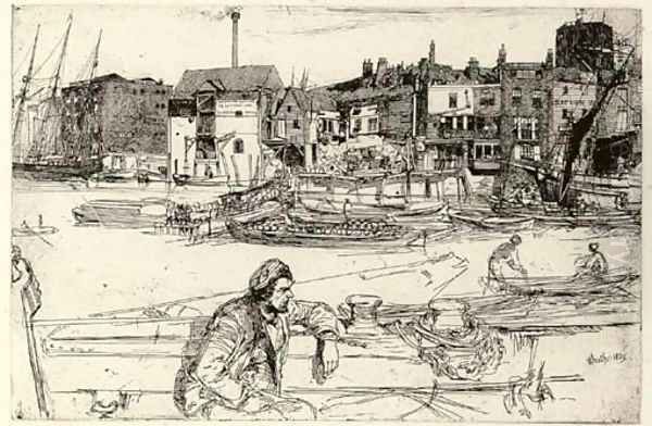 Black Lion Wharf 2 Oil Painting by James Abbott McNeill Whistler