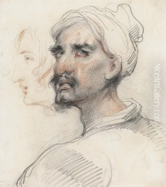 Portrait Of A Man In A Turban Oil Painting by George Chinnery