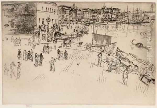 The Riva I Oil Painting by James Abbott McNeill Whistler