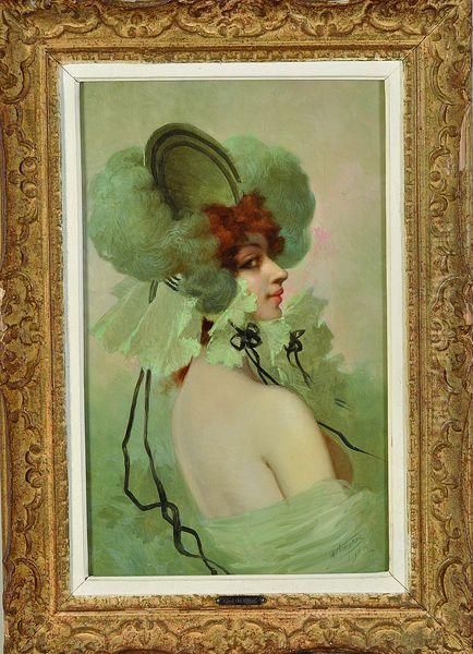 elegante Oil Painting by Alfred Choubrac