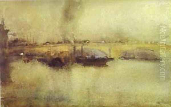 London Bridge 1885 Oil Painting by James Abbott McNeill Whistler