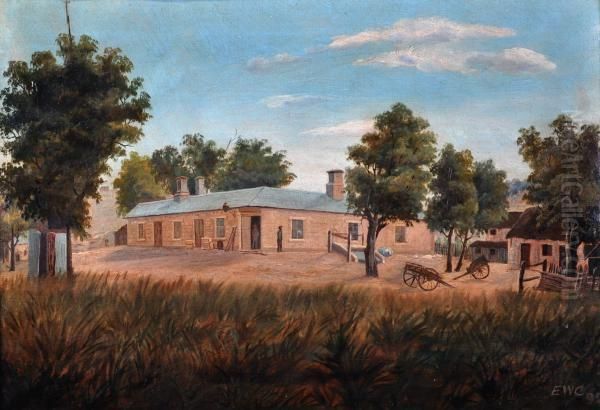  overland Corner On The Road To Morgan  Oil Painting by Ernest William Christmas