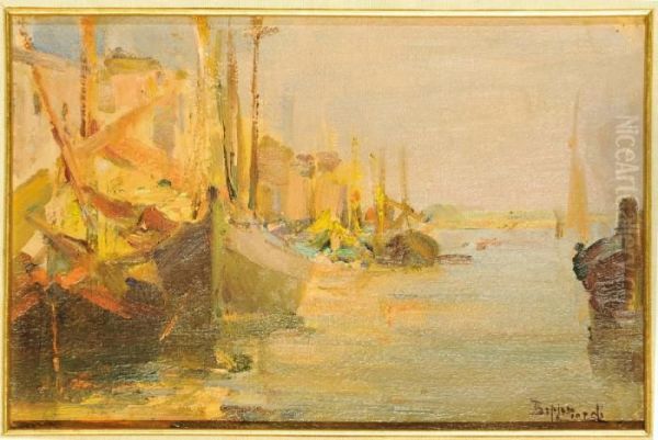 Veduta Di Chioggia Oil Painting by Beppe Ciardi