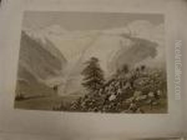 Switzerland And Mountaineering Oil Painting by Ciceri, Eugene