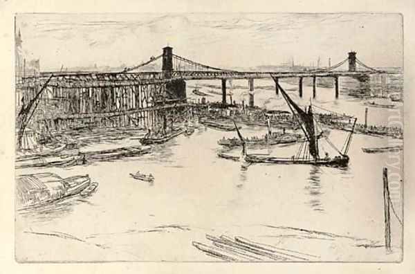 Old Hungerford Bridge Oil Painting by James Abbott McNeill Whistler