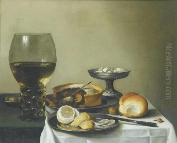 Nature Morte Au Verre De Vin Oil Painting by Pieter Claesz.