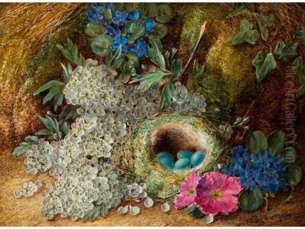 Waldstuck Mit Blumenstilleben Und Nest Oil Painting by Vincent Clare