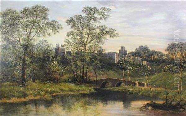 View Of Warwick Castle Oil Painting by Octavius Thomas Clark