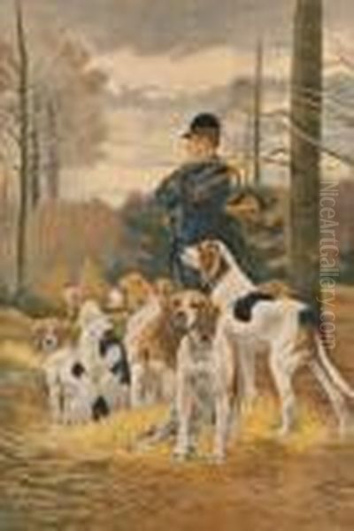 Le Piqueux Et Son Relais De Chien Oil Painting by Alexander Clarys