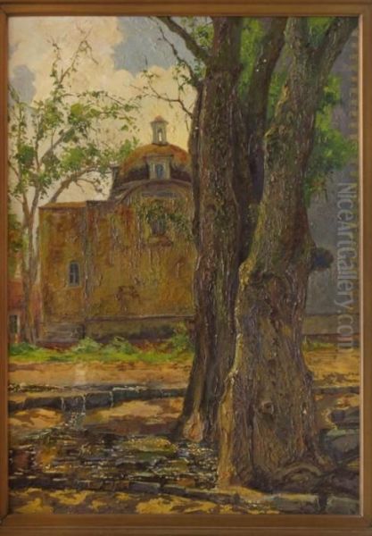 Iglesia De San Angel Oil Painting by Joaquin Clausell