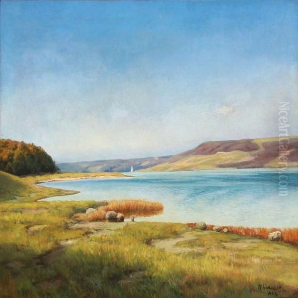 Danish Landscape From Jutland Oil Painting by Christian Clausen