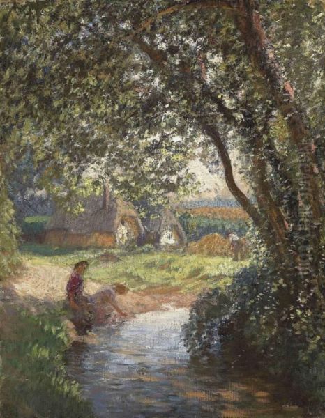 The Little Pool Oil Painting by George Clausen