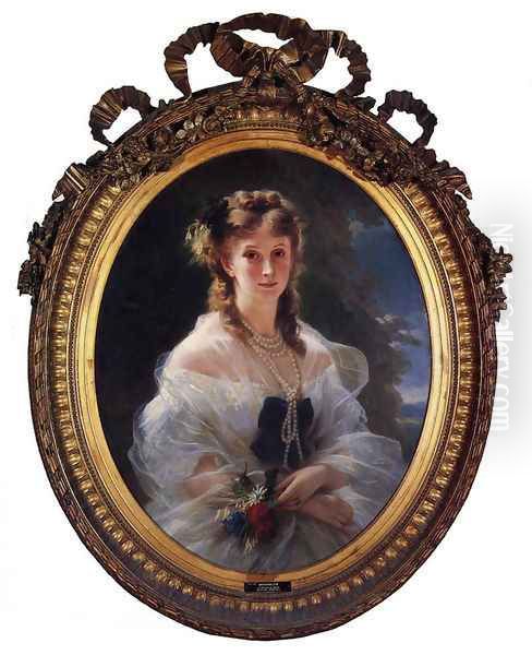 Princess Sophie Troubetskoi, Duchess de Morny Oil Painting by Franz Xavier Winterhalter