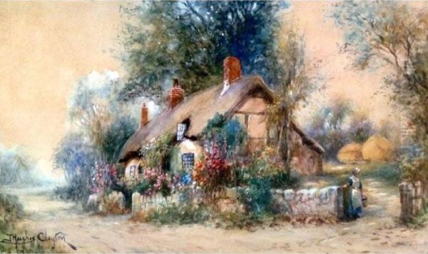 A Cheshire Cottage Oil Painting by Joseph Hughes Clayton