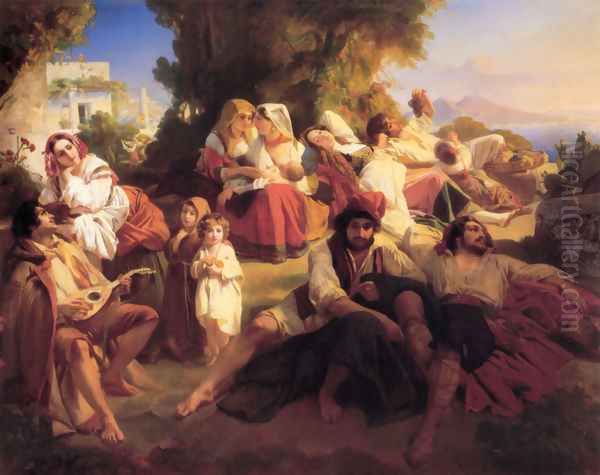 Il dolce far niente Oil Painting by Franz Xavier Winterhalter