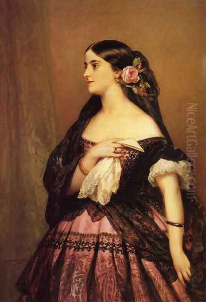 Adelina Patti Oil Painting by Franz Xavier Winterhalter