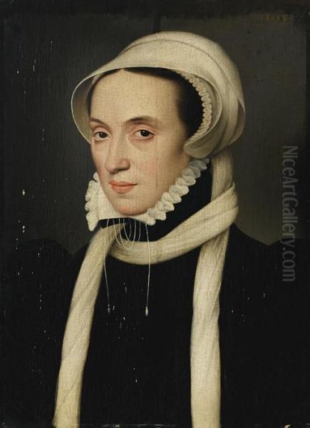 Portrait De Christine De Danemark Oil Painting by Francois Clouet