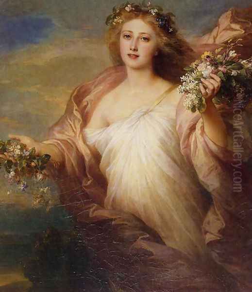 Der Frubling (Spring) Oil Painting by Franz Xavier Winterhalter