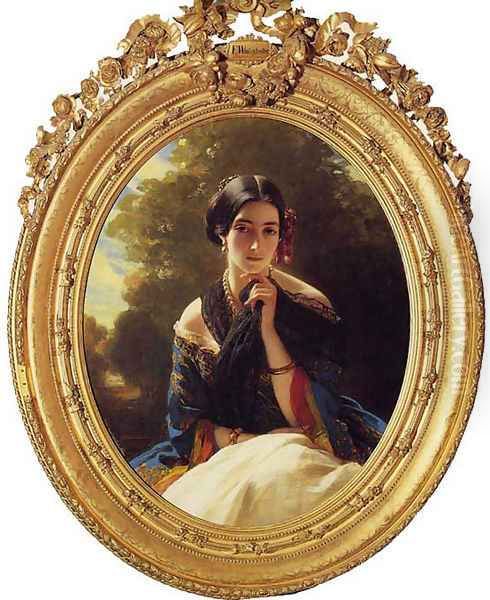 Princess Leonilla of Sayn Wittgenstein-Sayn Oil Painting by Franz Xavier Winterhalter