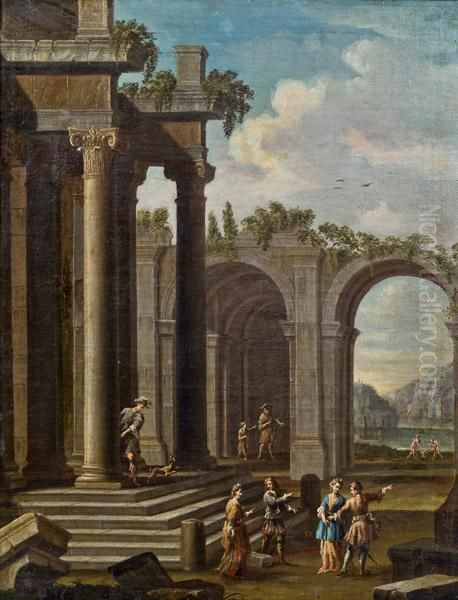 Ruinencapriccio Mit Eleganter Staffage Oil Painting by Nicolo Viviani Codazzi