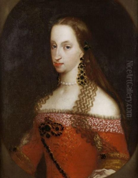 Portrait De Marguerite D'autriche, Reine D'espagne Oil Painting by Claudio Coello