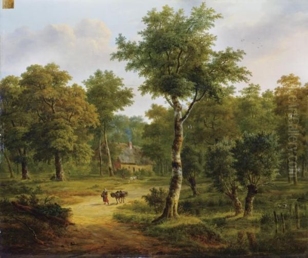 Interieur De Foret Pres De Bruxelles Oil Painting by Jean-Baptiste Coene