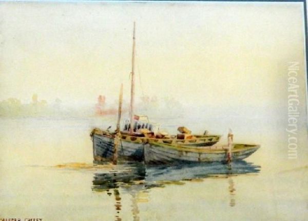 Dingys At Anchor by Alfred J. Coffey