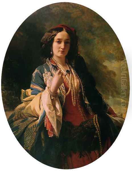 Katarzyna Branicka, Countess Potocka Oil Painting by Franz Xavier Winterhalter