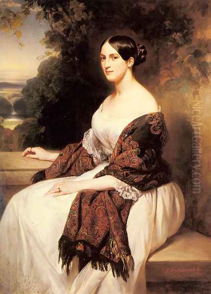 Portrait of Madame Ackerman, the wife of the Chief Finance Minister of King Louis Philippe Oil Painting by Franz Xavier Winterhalter