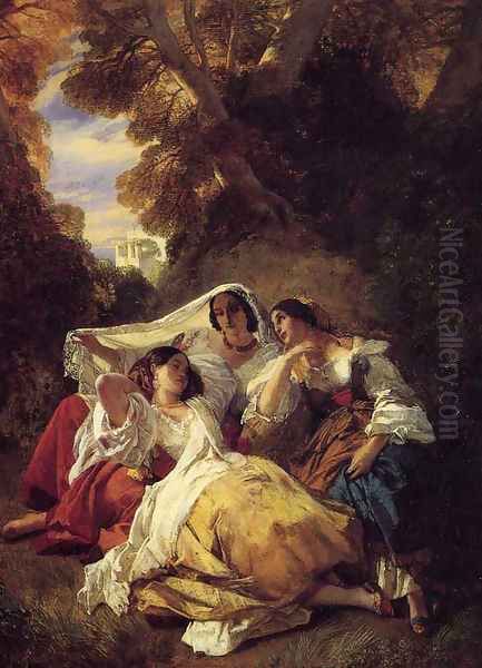 La Siesta Oil Painting by Franz Xavier Winterhalter