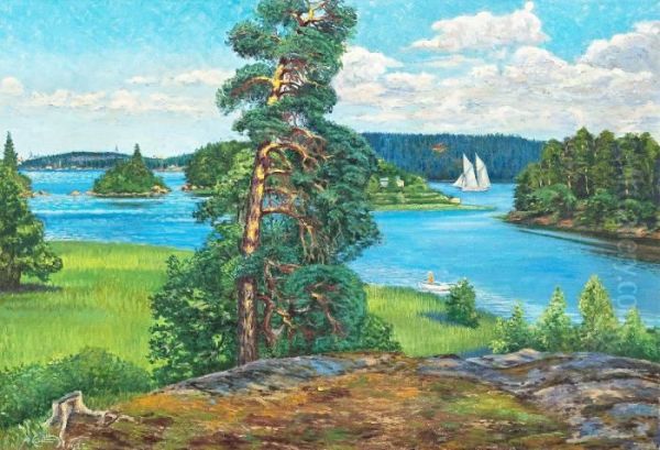 Summer In The Archipelago Oil Painting by Alfred Collin