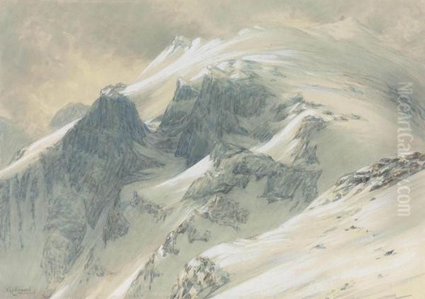 The Top Of Scafell Pike, Lake District Oil Painting by William Gersham Collingwood