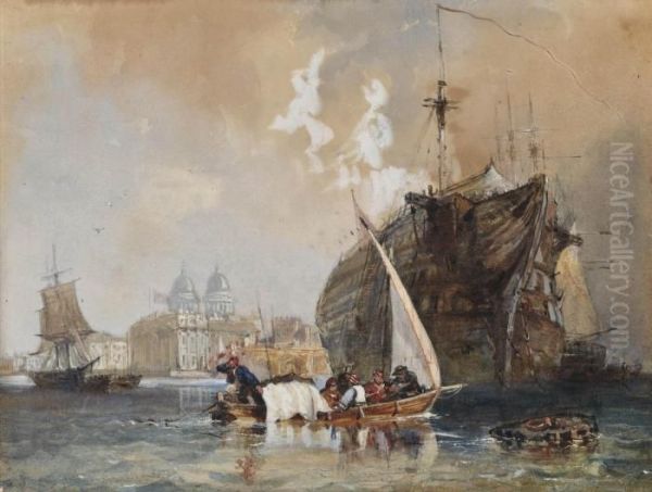 H.m.s. 
Dreadnought Oil Painting by William Collingwood Smith