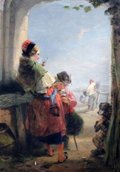 Awaiting The Fishermans Return Oil Painting by William Collins