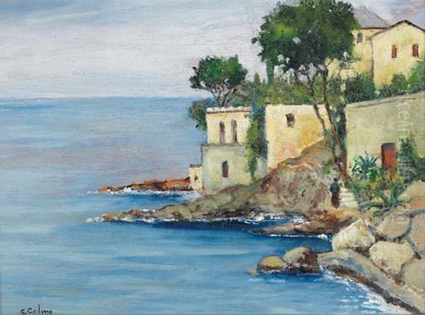 Costiera Ligure Oil Painting by Giovanni Colmo