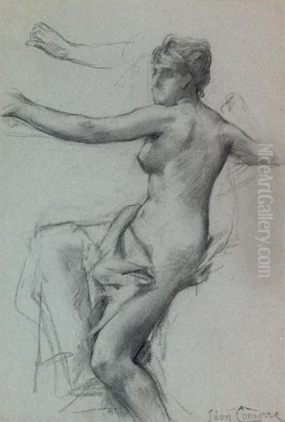 A Female Nude Oil Painting by Leon Francois Comerre