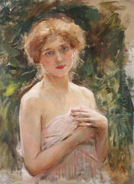 Etude De Visage Feminin Oil Painting by Leon Francois Comerre