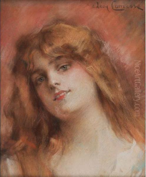 Portrait De Jeune Femme Oil Painting by Leon Francois Comerre