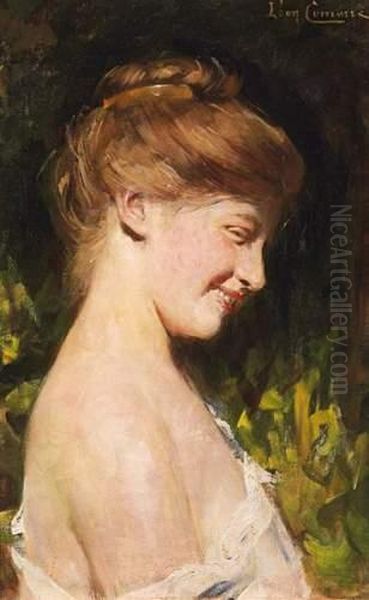 Portrait Of A Laughing Lady Oil Painting by Leon Francois Comerre