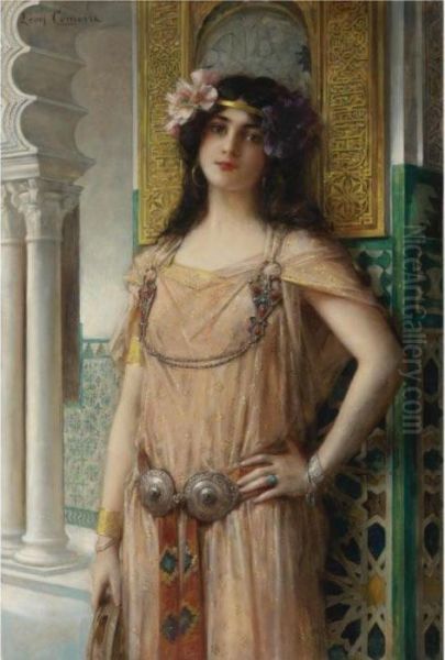 A Bejeweled Harem Beauty Oil Painting by Leon Francois Comerre