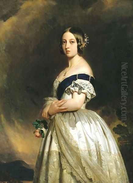 Queen Victoria 2 Oil Painting by Franz Xavier Winterhalter