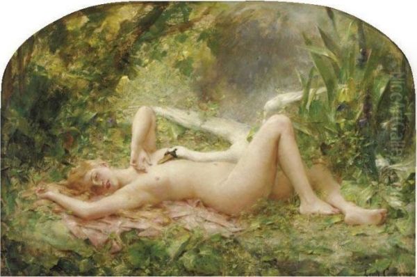 Leda And The Swann Oil Painting by Leon Francois Comerre